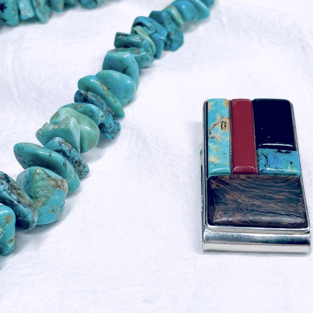 Zuni Turquoise/Wood Inlay 💵 Clip Men’s Gift